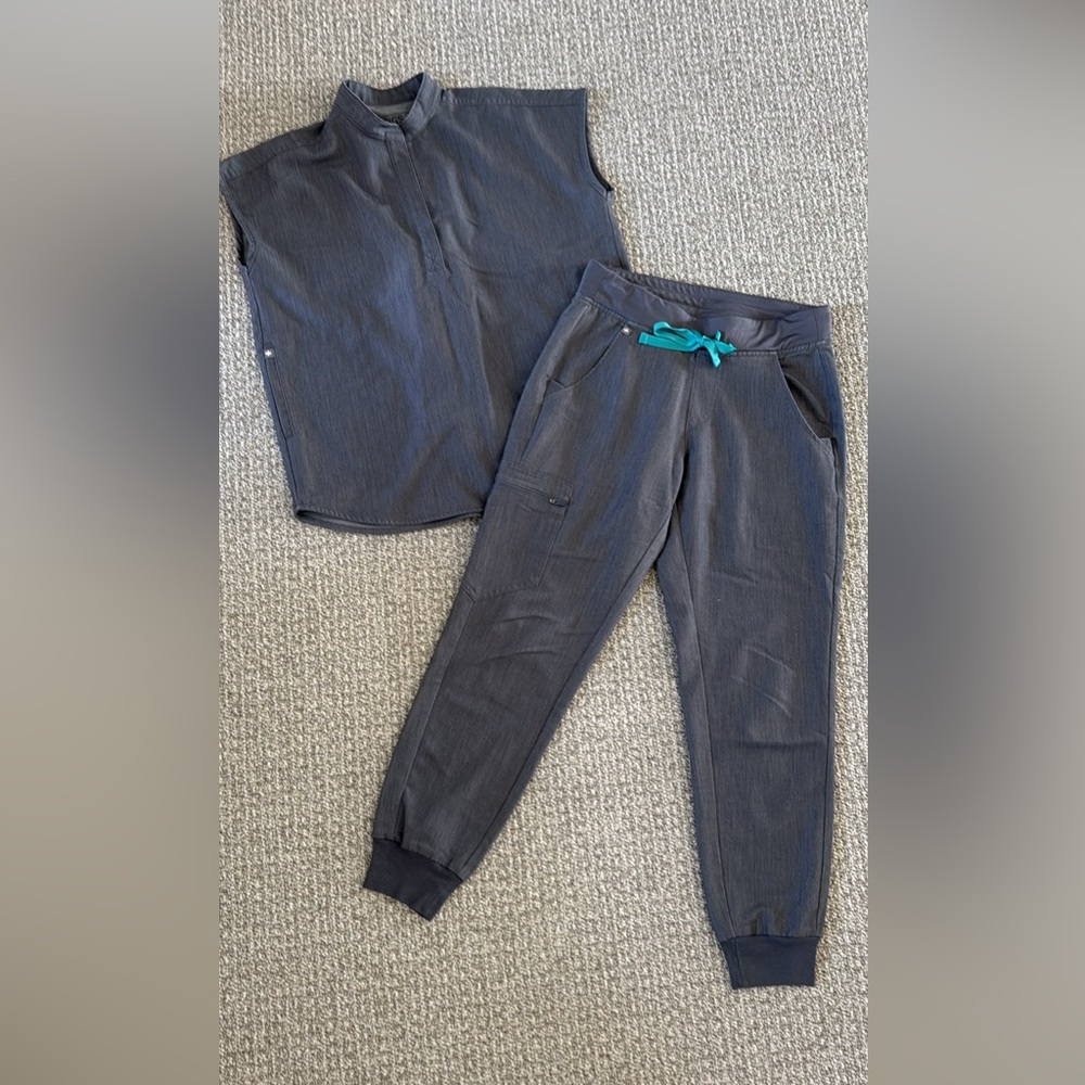 Figs Scrub Set Graphite Grey Rafaela Top XXS JOGGER Pants XS/P - Picture 2 of 8